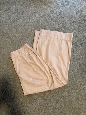 LOFT Tan Hi Rise Wide Leg Pleated Chino Lightweight Pants